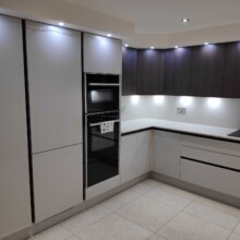 Modern style kitchen with down lights