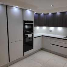 Modern style kitchen with down lights